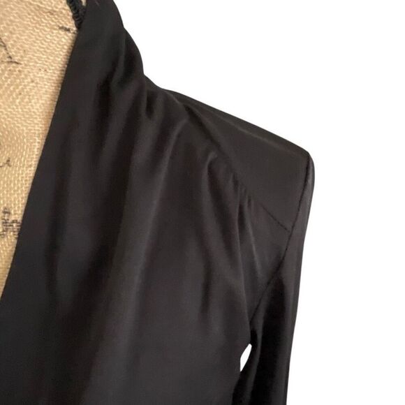 EUC Bebe Black Cross Front Surplice Long Sleeve Blouse - Size Small - Picture 2 of 9